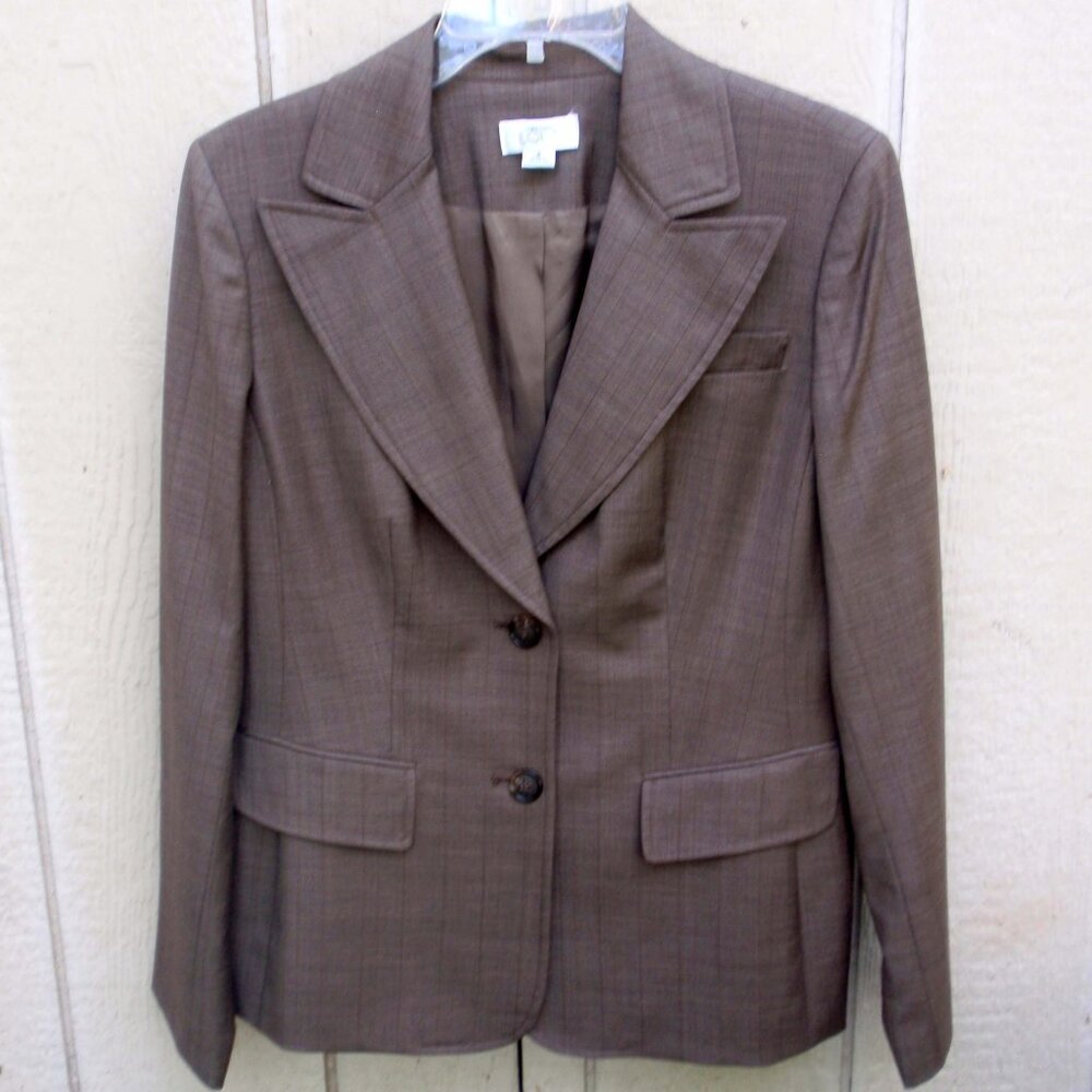 LOFT brown light wool woven design